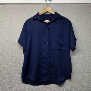 XS A New Day Satin Camp Shirt Button Down Shirt